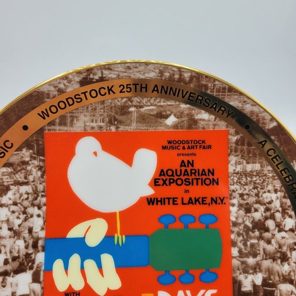 Woodstock 25th Anniv. Collectors Plate "3 Days Of Peace And Music" Cameo Guild - Picture 3 of 9